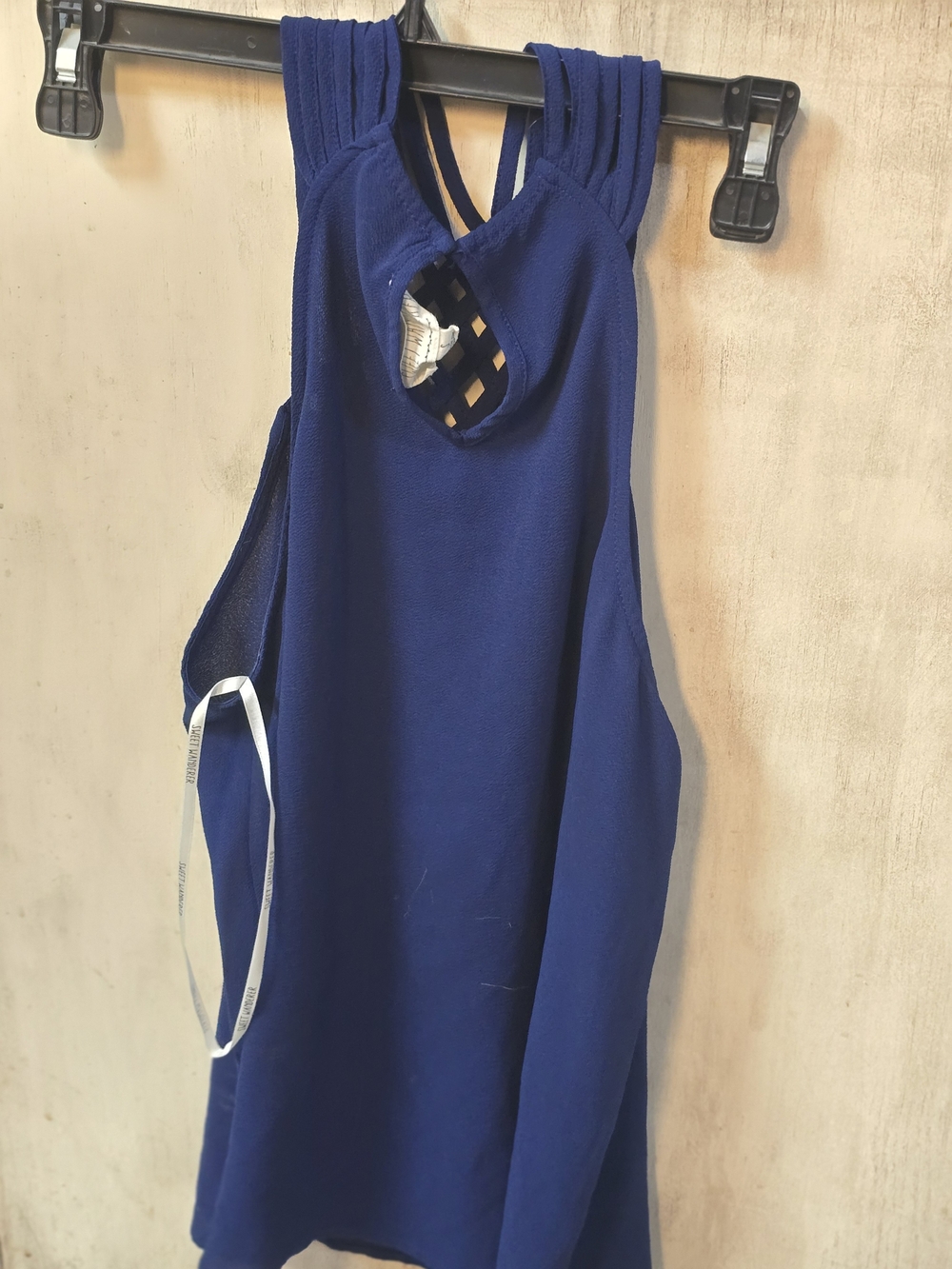 Sweet Wanderer Royal Blue Strappy Back Blouse - Picture 2 of 2